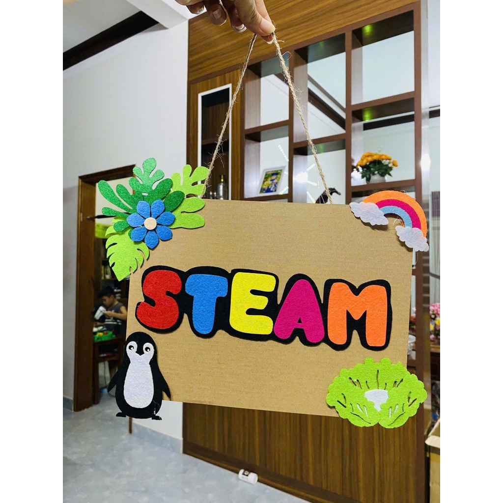 Trang trí lớp học Góc Stem - Góc Thư Viện - chất liệu nỉ