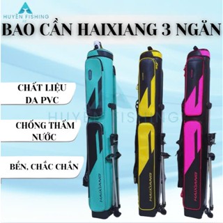 [523] Bao Đựng Cần Câu HaiXiang 3 Ngăn HuyenFishing88 Da PVC H014
