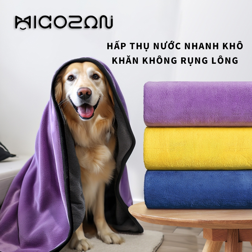 Khăn Thấm Nước MICOSON Vải Choàng Tắm Dành Cho Chó Mèo Dễ Dàng Hút Và Siêu Dày Khô Nhanh Cho Thú Cưng