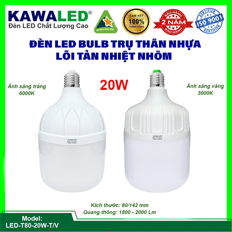 Bóng Đèn LED Bulb Trụ Nhựa, Bóng Tròn Led Bulb (có xuất VAT)