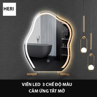 Gương led treo tường đám mây, gương mây treo tường, cảm ứng tắt mở, treo nhà tắm, bàn trang điểm, decor cửa hàng