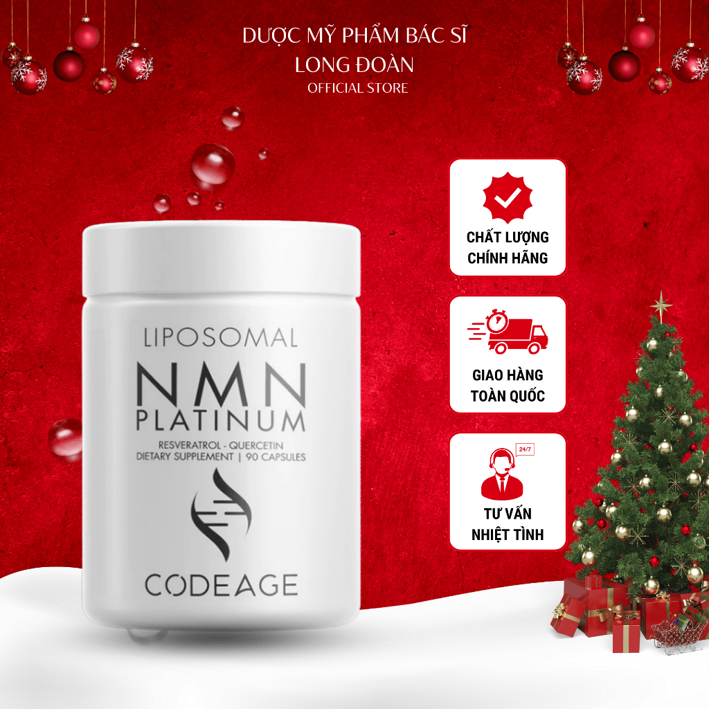 Viên Uống Chống Lão Hóa Code Age NMN, Tăng Cường Tuổi Thọ & Làm Đẹp Da Codeage Liposomal NMN 90 viên