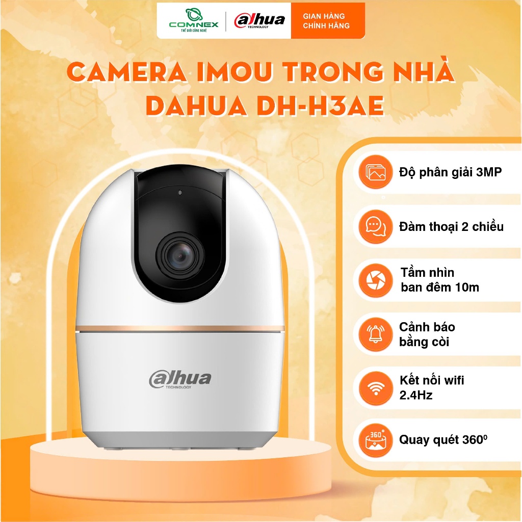 Camera Wifi Quay Quét Trong Nhà 3MP DAHUA DH-H3AE