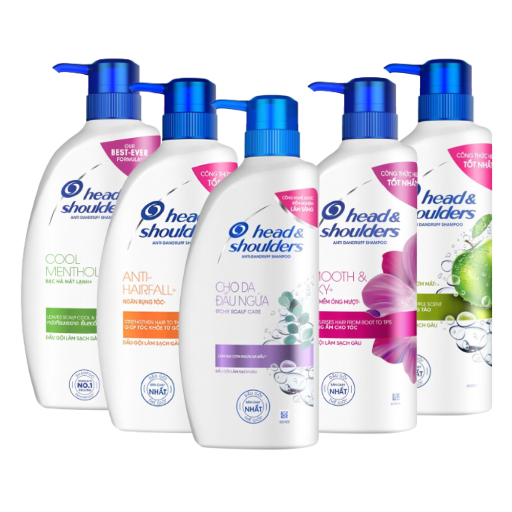 Dầu gội sạch gàu Head & Shoulders 625ml (Táo, Khuynh diệp, n​găn rụng tóc, Suôn mềm) dầu gội đầu hea