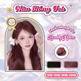 Thuốc nhuộm tóc màu NÂU HỒNG TRÀ, thuốc nhuộm tóc không cần tẩy, kem nhuộm tóc tại nhà Buddyhairs tặng kèm