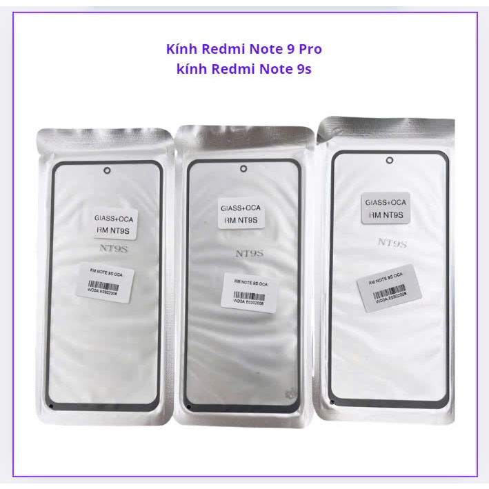 Kính ép xiaomi redmi note 9 pro/Note 9s