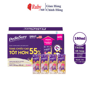 Thùng 48 Hộp Sữa nước Pediasure Vani ít ngọt 180ml (Bao bì thay đổi theo đợt)