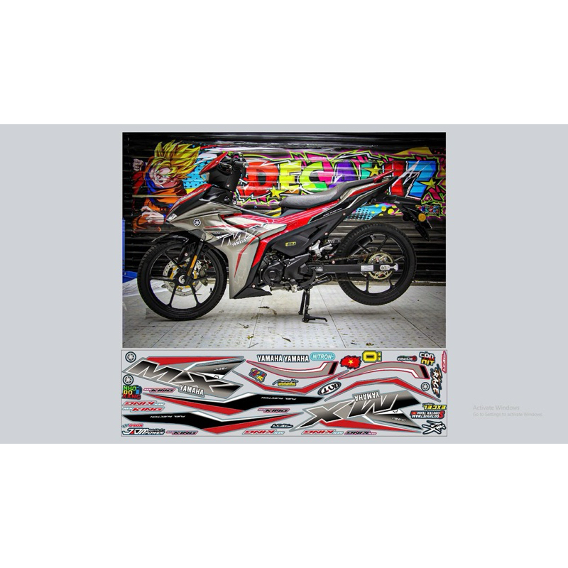 tem chế Mx king Exciter 155 xám bạc đỏ- Tem in vi tính cao cấp