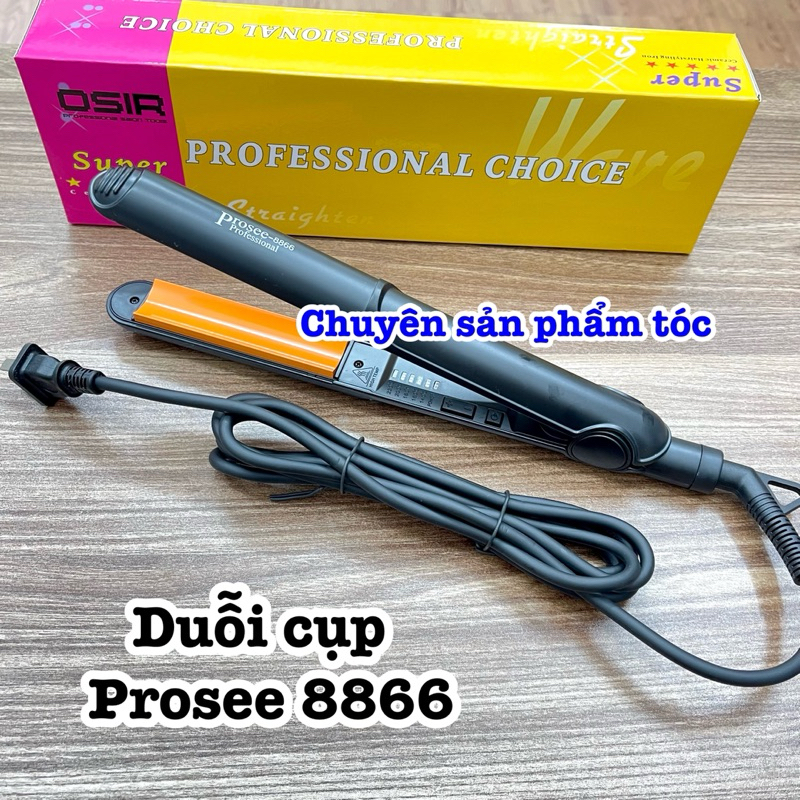 ✅Prosee Máy Duỗi Cụp Tóc Cao Cấp PROSEE 8866 - Thiết Kế Hiện Đại, Bề Mặt Ceramic, 5 Mức Chỉnh Nhiệt, Dây Điện 2.5m