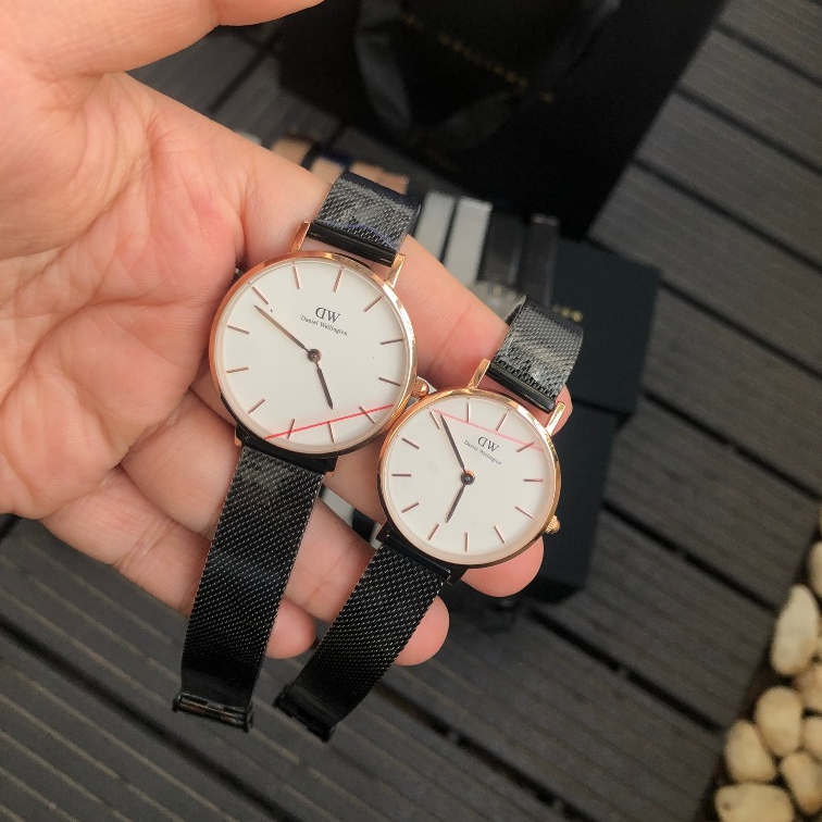( Tặng vòng tay DW) Đồng Hồ Đôi DW - Đồng hồ Daniel Wellington nam nữ Fullbox hộp túi tag