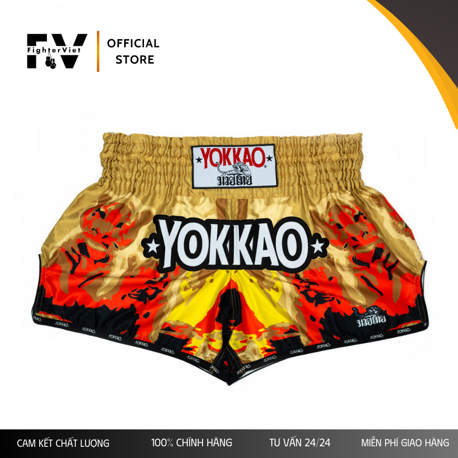 QUẦN MUAY YOKKAO Tiger Family - Vàng Đen