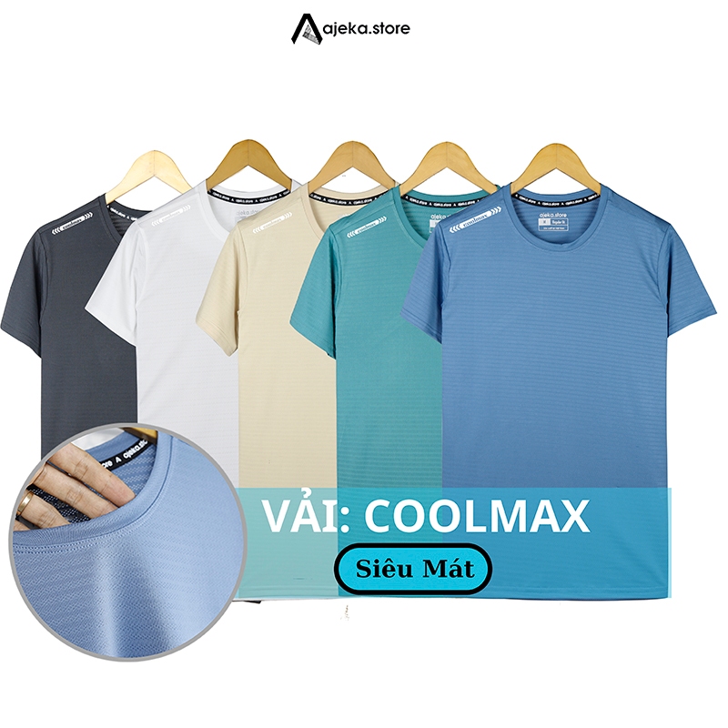 Áo thun thể thao nam AJE.KA J03 chất coolmax thể thao mát lạnh thoáng khí,vận động thoải mái