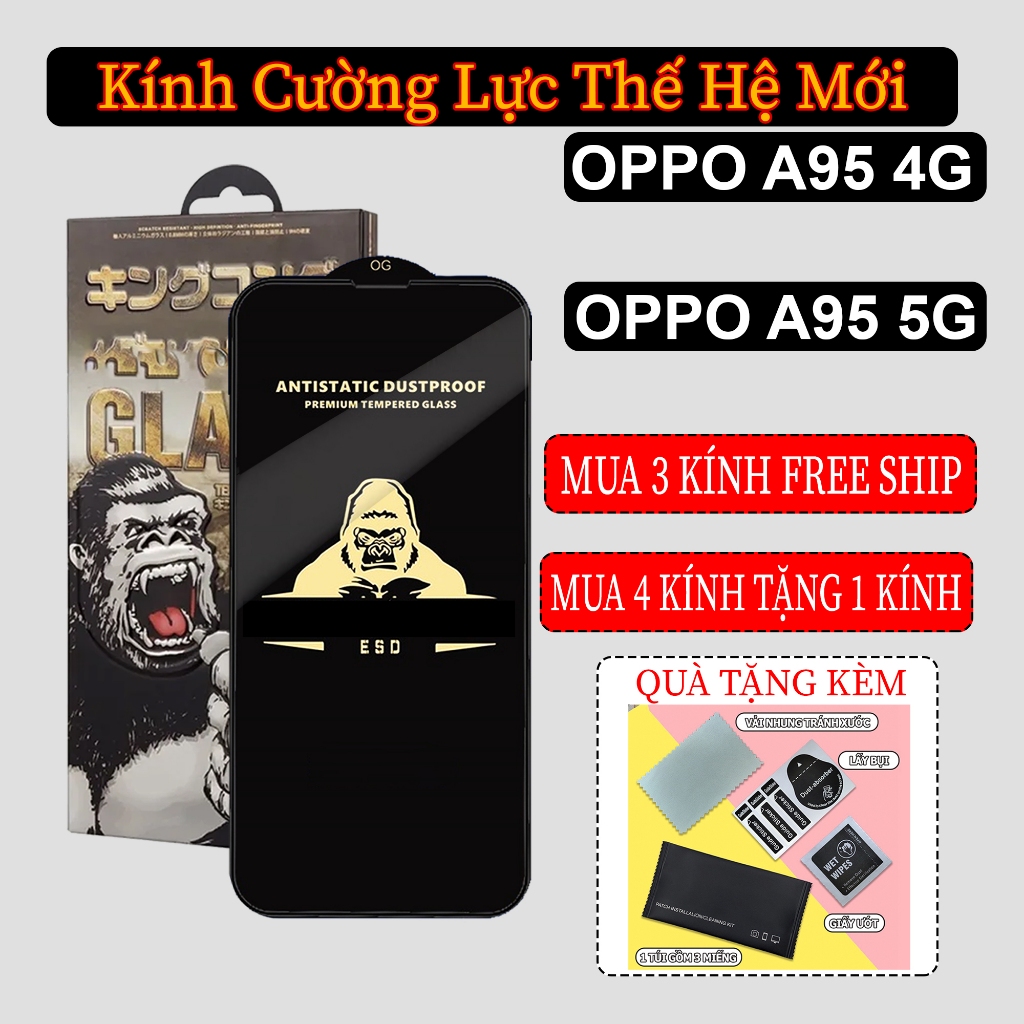 Kính cường lực full màn dành cho Oppo A95 4G , A95 5G - V CASE