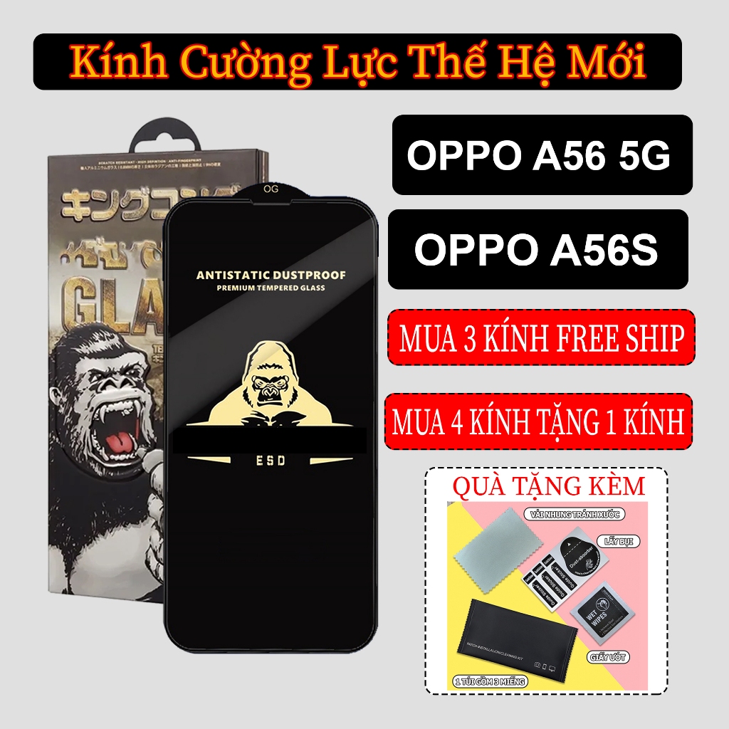 Kính cường lực full màn dành cho Oppo A56 5G , A56S - V CASE
