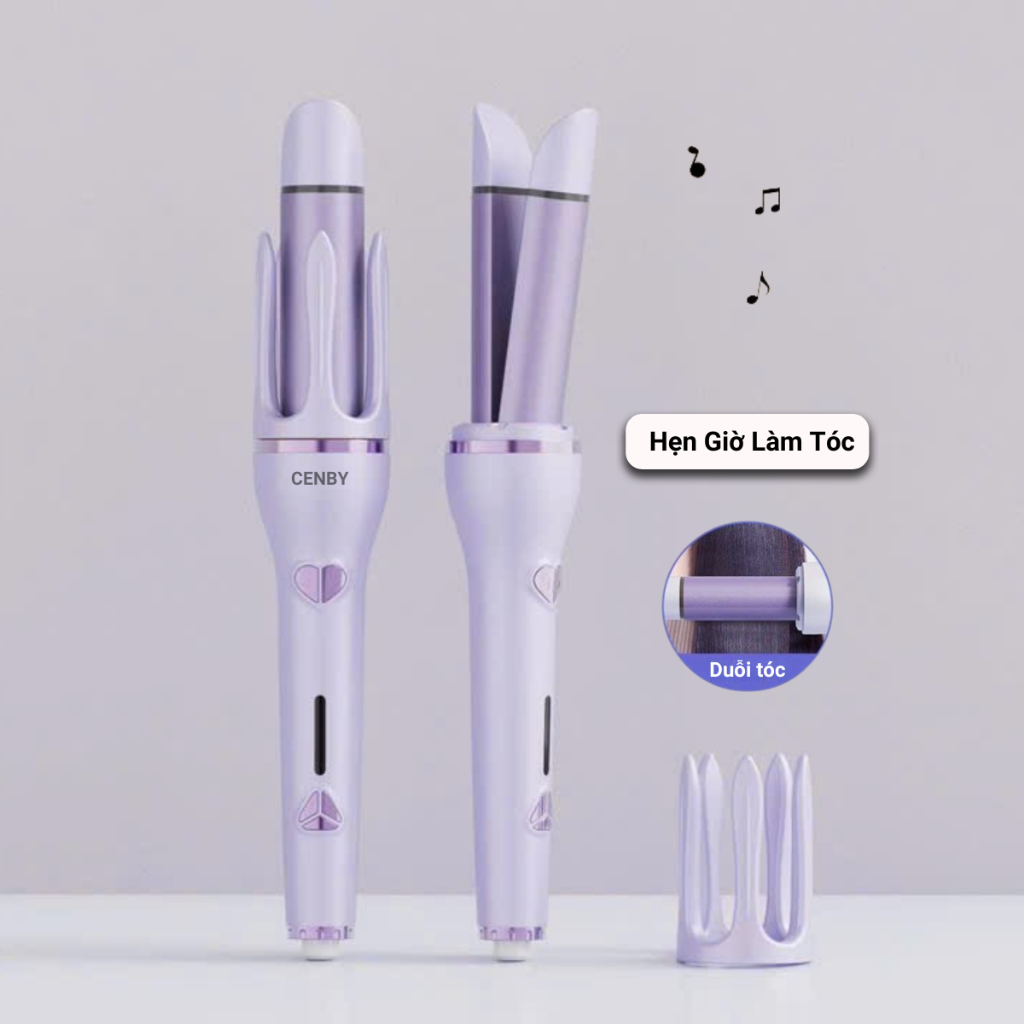 Máy uốn tóc xoăn tự động 2 trong 1 mẫu mới cao cấp CENBY - Công dụng uốn xoăn và ép thẳng bảo hành 12 tháng