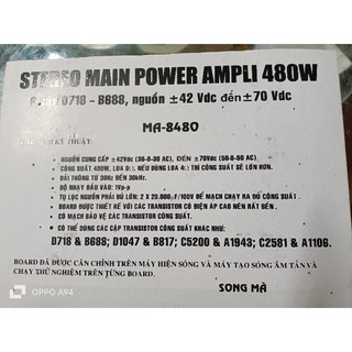 BO CÔNG SUẤT AMPLY 480W ĐÔI_ 12 SÒ( Hãng Sông Mã )