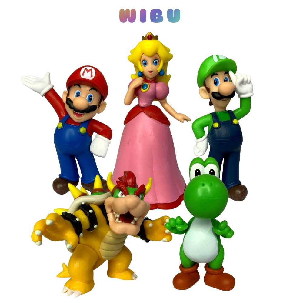 Mô Hình Nấm Lùn Mario - Tổng hợp nhân vật trong Mario - Peachette + Bowser + Yoshi + Mario