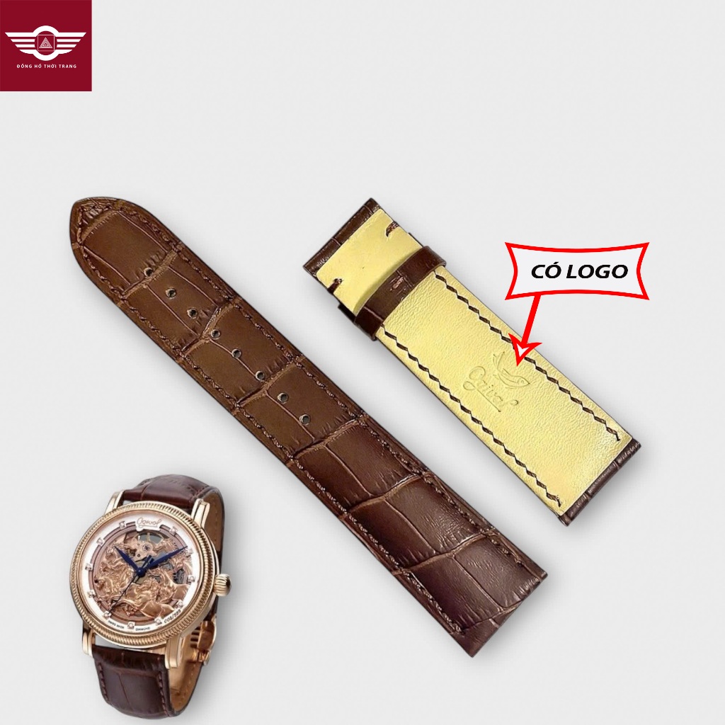 [Hàng chính hãng sản xuất] Dây Da Đồng Hồ Ogival Chính Hãng ( Dây không khóa)