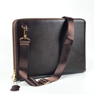 [Da thật] Clutch nam đeo chéo da bò thật; Cặp cầm tay nam da thật CL154VB (Đen/Nâu) - 100% da thật, BH 3 năm