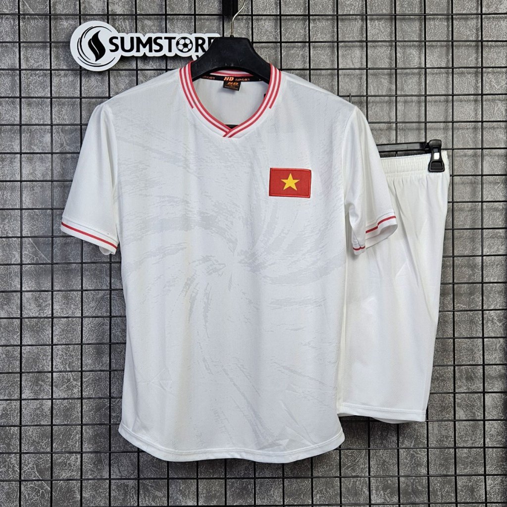 Quần Áo Thi Đấu Bóng Đá Đội Tuyển Việt Nam Sân Khách Màu Trắng Mới Nhất