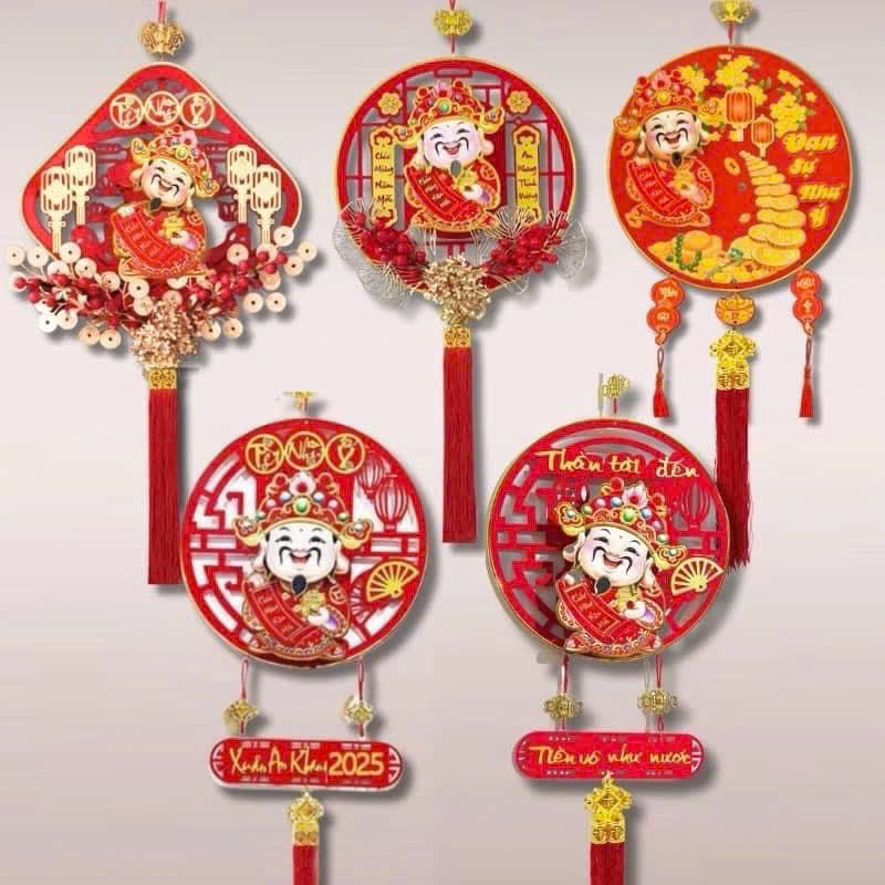 [Tết 2026] Dải treo thần tài lắc đầu gọi tài lộc đồ trang trí tết treo cửa may mắn hút lộc tết 2026