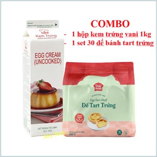 Combo đế bánh tart Nhất Hương + kem trứng VANI 1kg ⚡ GIÁ SỐC ⚡ làm bánh tiện lợi nhanh chóng