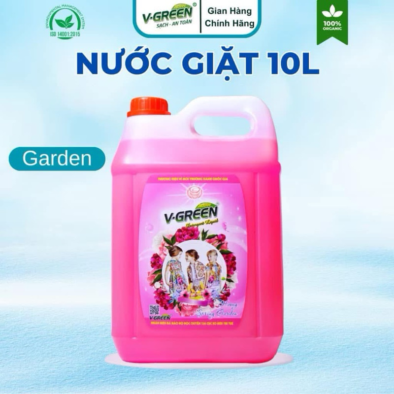 Nước giặt VGREEN 10l Tặng 1 chai nước rửa chén