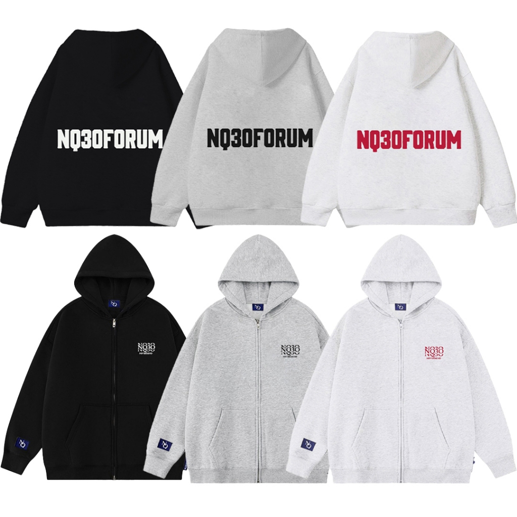 Áo Khoác Nỉ Hoodie Zip COTTON Thêu Xù NQ30 MISO Chống Nắng Tốt Form Rộng Nam Nữ Unisex (Không xù lông)