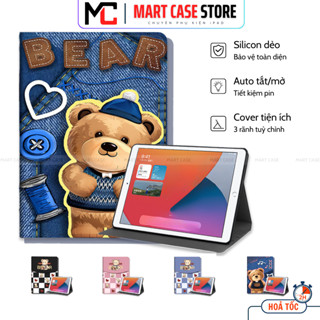 Ốp iPad Silicon Bear cute chất đẹp Air 1-2-3-4-5-6-7/Gen 5-6-7-8-9-10-11/Pro 11-9.7-10.5 -MART CASE