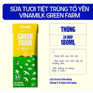 1 Thùng ( 24 hộp - 6 lốc ) Sữa tươi tổ Yến vinamilk 180ml