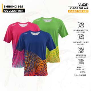 Áo Thể Thao Cổ Tròn VLOOP Shining 365, Áo Bóng Bàn, Áo Pickleball Chính Hãng Thoáng Khí Siêu Thấm Hút