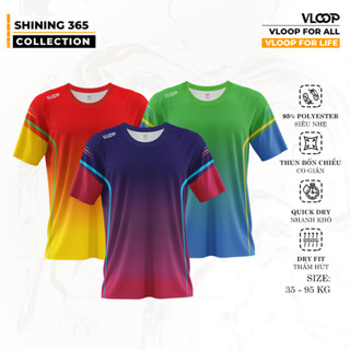 Áo Chạy Bộ Cổ Tròn VLOOP Shining 365, Áo Thể Thao Chính Hãng Nhanh Khô Siêu Thoáng Khí