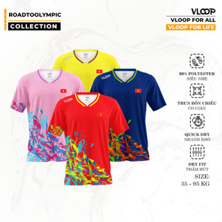 Áo Thể Thao Cổ Tim VLOOP, Áo Thể Thao Thi Đấu Olympic 2024, Áo Bóng Bàn Nam Nữ Chính Hãng - BST ROAD TO OLYMPIC 2024