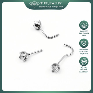 Khuyên bạc TLEE, khoen mũi bạc 925 không han gỉ nụ đá cá tính TLEE JEWELRY B0439