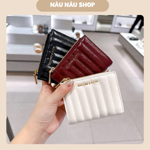 Ví cầm tay Cnk cao cấp thiết kế vân sọc nổi bật. Phù hợp làm ví bỏ túi thông minh NÂU NÂU