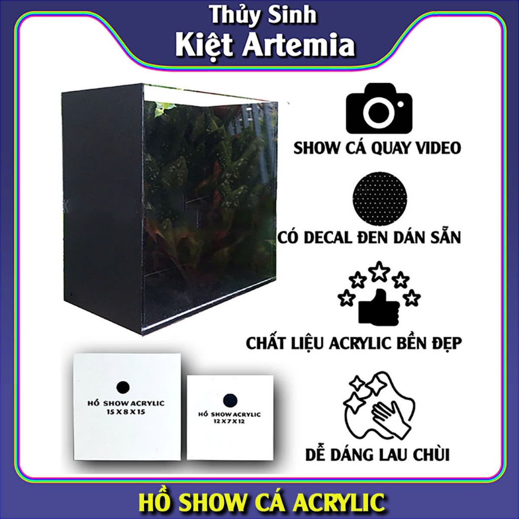 Hồ show cá betta, guppy siêu trong - Chất liệu acrylic