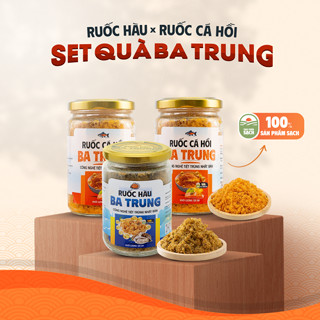  Set quà Tết cao cấp sang trọng 2025 tặng cho bé 3 lọ ruốc tiệt trùng gồm cá hồi tôm hàu 