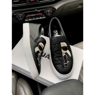  Giày Lười giày slipon nam karl quai da thêu ông chú mafia mặc vest đeo kính 