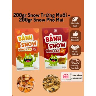 [COMBO 400GR] 200gr Bánh Snow BLan Trứng Muối (18-20 bánh)+ 200gr Snow Phô Mai Chà Bông (18-20 bánh)