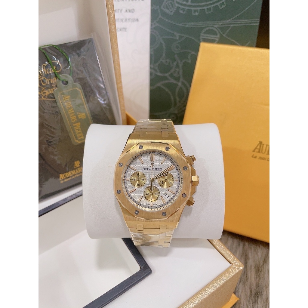 [Full Box] - đồng hồ nam Audemars Piguet Royal Oak 41mm swissquartz, bấm giờ chronograph - dây thép 
