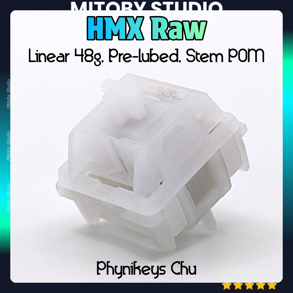 HMX Raw Phynikeys Chu PIANO POM linear switch công tắc bàn phím cơ Durock Pom switch - Mitoby Studio