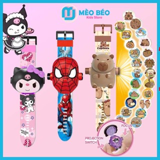 Đồng Hồ Trẻ Em, Đồng Hồ Kuromi, Capybara, Labubu Chiếu Hình Cho Bé - Mèo Béo Kids Store