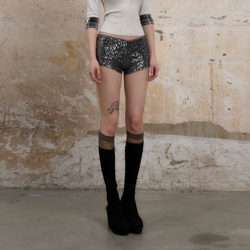 - THESTAN - Quần short kim sa co giãn - MERLIN MINI SHORT