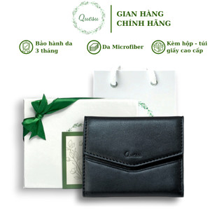  Set quà tặng Ví bóp Quesu gập 3 sang trọng gồm hộp túi thiệp và nơ tặng mẹ bạn gái 