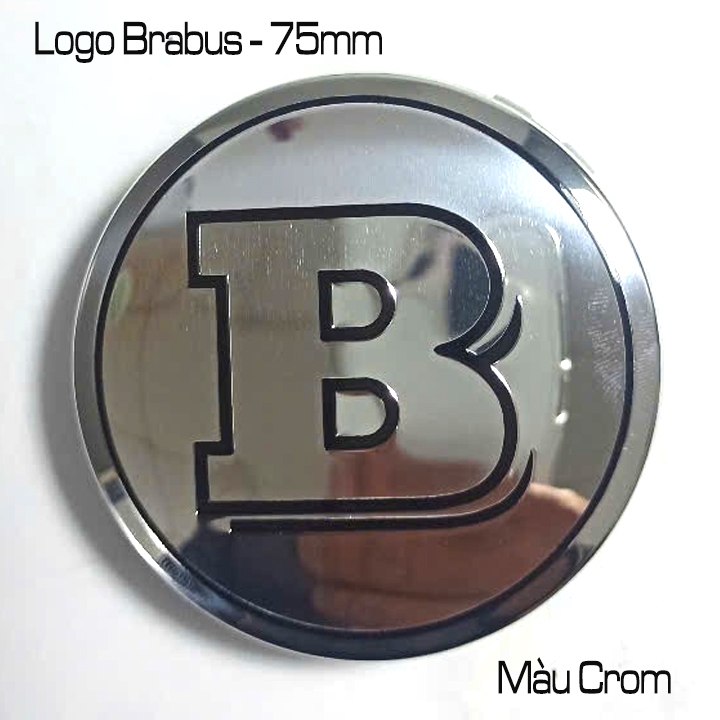 Chụp mâm xe chữ B – Brabus, dùng cho chụp mâm xe (chụp logo) Dòng xe Brabus, mercedes. Màu Crom 75mm