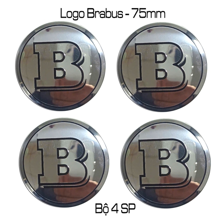 Logo brabus, chụp mâm xe (chụp Lazâng) xe brabus đường kính 75mm, Màu Crom, phù hợp mẫu xe brabus kh