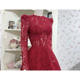 Đầm tay bồng dài chất liệu ren cao cấp Meza Lace Dress NGOCCLOTHING nữ [FREESHIP] Váy ngắn xoè phối ren quyến rũ HOT