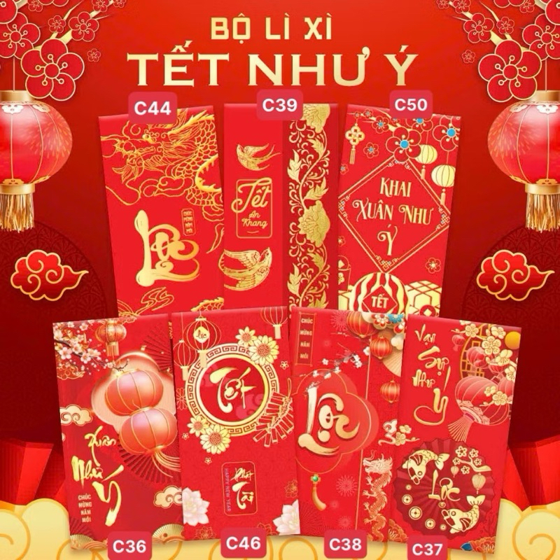 Bao lì xì 2025 ( 10 xấp 100 cái)