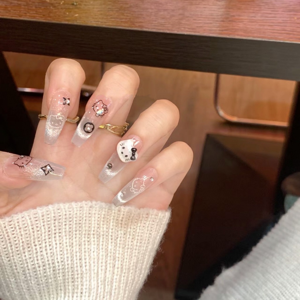 Ảnh 4 của Móng tay giả BEABIAI Nailbox thủ công tinh xảo, kiểu dáng mắt mèo, gắn charm sang chảnh