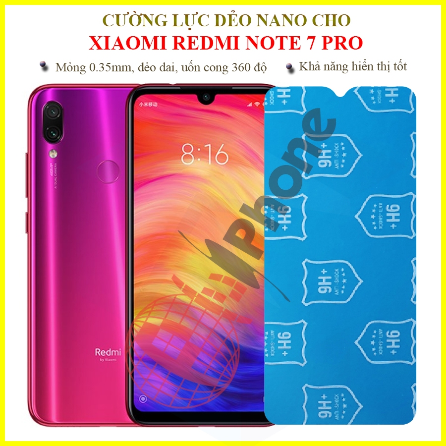 Dán cường lực dẻo nano trong hoặc nhám cho Xiaomi Redmi Note 7 Pro